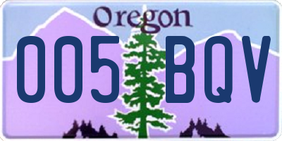 OR license plate 005BQV