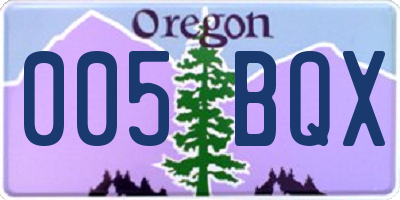OR license plate 005BQX