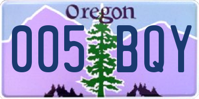 OR license plate 005BQY