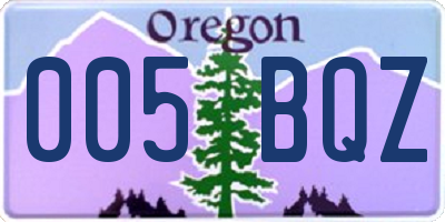 OR license plate 005BQZ