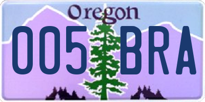 OR license plate 005BRA