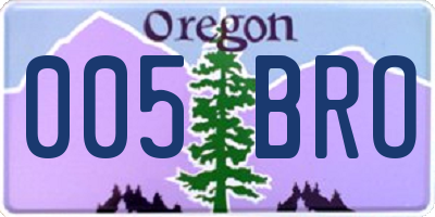 OR license plate 005BRO