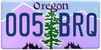 OR license plate 005BRQ