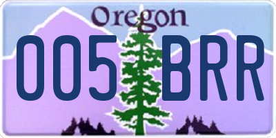 OR license plate 005BRR