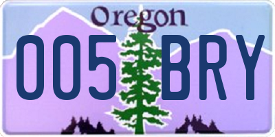 OR license plate 005BRY