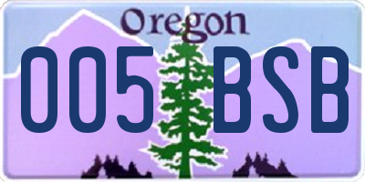 OR license plate 005BSB