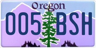 OR license plate 005BSH