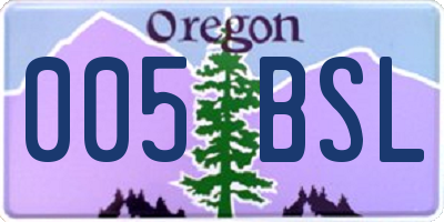 OR license plate 005BSL