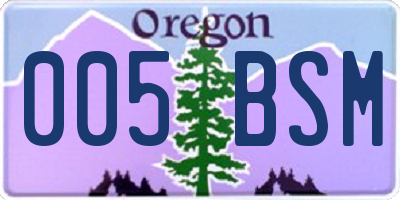 OR license plate 005BSM