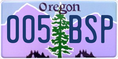 OR license plate 005BSP