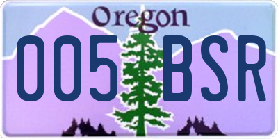 OR license plate 005BSR