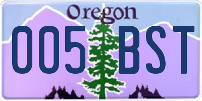 OR license plate 005BST