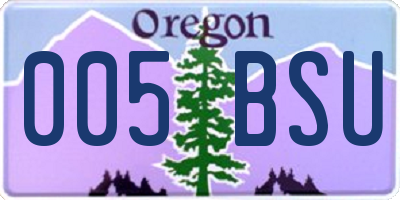 OR license plate 005BSU