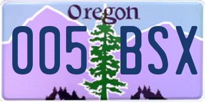 OR license plate 005BSX