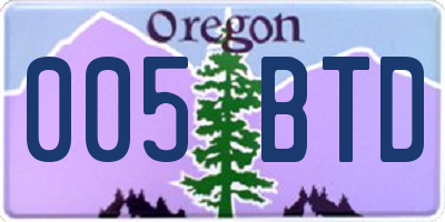 OR license plate 005BTD
