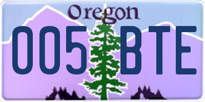 OR license plate 005BTE