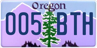 OR license plate 005BTH