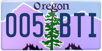 OR license plate 005BTI