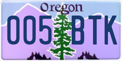 OR license plate 005BTK