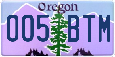 OR license plate 005BTM