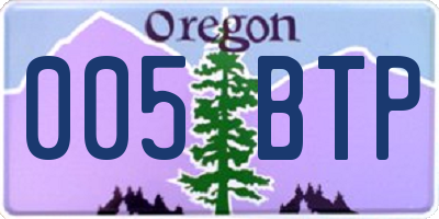 OR license plate 005BTP