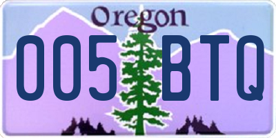 OR license plate 005BTQ