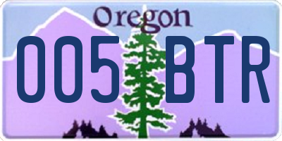 OR license plate 005BTR