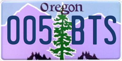 OR license plate 005BTS