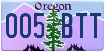 OR license plate 005BTT