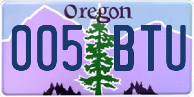 OR license plate 005BTU