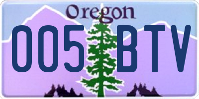OR license plate 005BTV