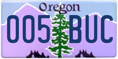 OR license plate 005BUC