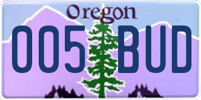 OR license plate 005BUD