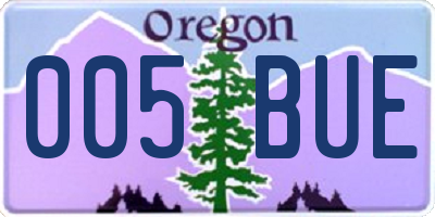 OR license plate 005BUE