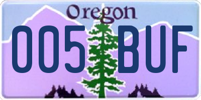 OR license plate 005BUF