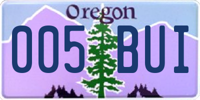 OR license plate 005BUI