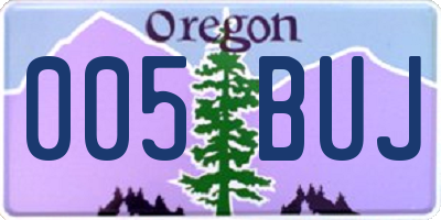 OR license plate 005BUJ