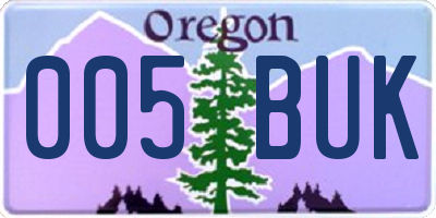 OR license plate 005BUK