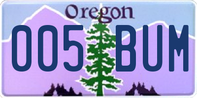 OR license plate 005BUM