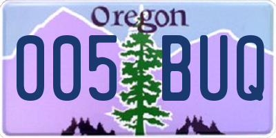 OR license plate 005BUQ