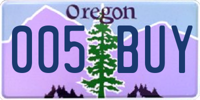 OR license plate 005BUY