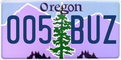 OR license plate 005BUZ