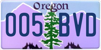 OR license plate 005BVD