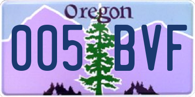 OR license plate 005BVF