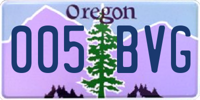 OR license plate 005BVG