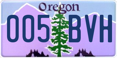 OR license plate 005BVH