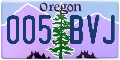 OR license plate 005BVJ