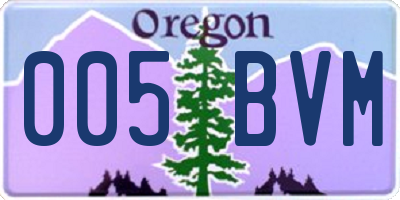 OR license plate 005BVM