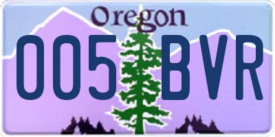 OR license plate 005BVR