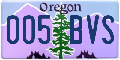 OR license plate 005BVS